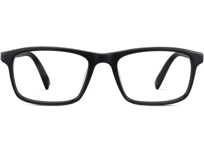 Front View Image of Becton Eyeglasses Collection, by Warby Parker Brand, in Jet Black Matte Color
