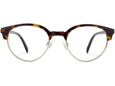 Front View Image of Carey Eyeglasses Collection, by Warby Parker Brand, in Cognac Tortoise with Riesling Color