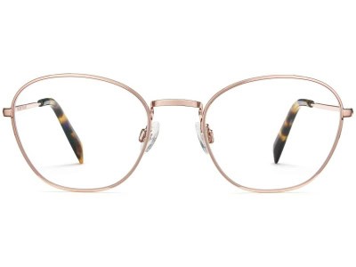 Front View Image of Colby Eyeglasses Collection, by Warby Parker Brand, in Rose Gold Color