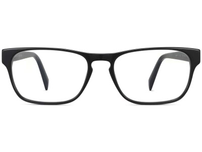 Front View Image of Brennan Eyeglasses Collection, by Warby Parker Brand, in Jet Black Color