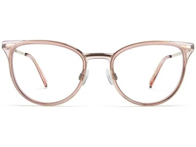 Front View Image of Lindley Eyeglasses Collection, by Warby Parker Brand, in Rose Water with Riesling Color