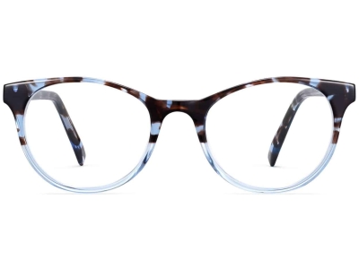 Front View Image of Virginia Eyeglasses Collection, by Warby Parker Brand, in Icecap Tortoise Fade Color