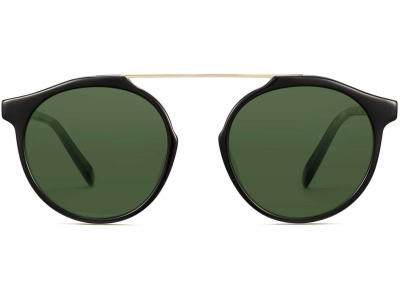 Front View Image of Cooper Sunglasses Collection, by Warby Parker Brand, in Jet Black with Riesling Color