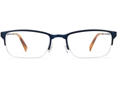 Front View Image of Caldwell Eyeglasses Collection, by Warby Parker Brand, in Brushed Navy Color