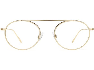 Front View Image of Corwin Eyeglasses Collection, by Warby Parker Brand, in Polished Gold with Whiskey Tortoise Matte Color