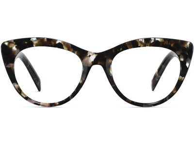 Front View Image of Leta Eyeglasses Collection, by Warby Parker Brand, in Black Currant Tortoise Color