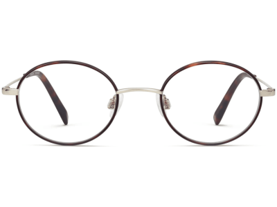 Front View Image of Collins Eyeglasses Collection, by Warby Parker Brand, in Red Canyon Matte with Polished Gold Color
