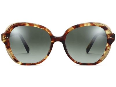 Front View Image of Adeline Sunglasses Collection, by Warby Parker Brand, in Root Beer with Polished Gold Color